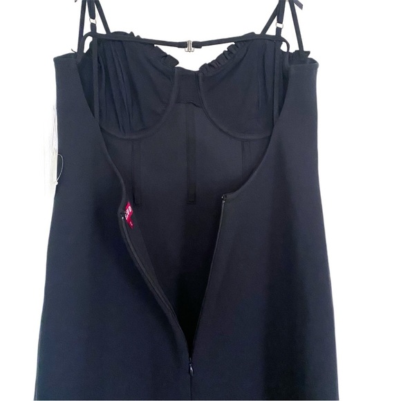 Staud Georgina Bustier Bow Maxi Cocktail Sheath Dress Black 12 NWT - Picture 6 of 6